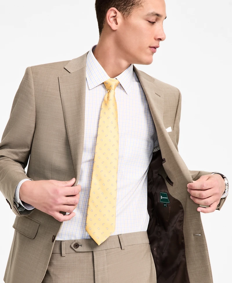 B by Brooks Brothers Men's Wool-Blend Stretch Classic-Fit Suit Separates Jacket
