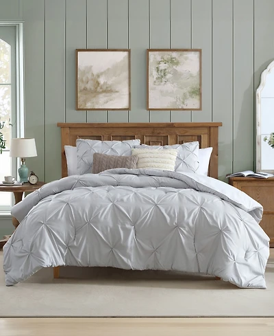 Swift Home Classic Stripes Pintuck 3-Pc. Comforter Set, Full/Queen