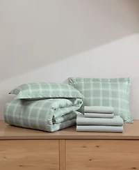 Swift Home Grid Plaid Reversible 7-Pc. Comforter Set