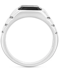 Effy Men's Green Onyx (3-3/4 ct. t.w.) Statement Ring in 14k Gold Over Sterling Silver & Sterling Silver