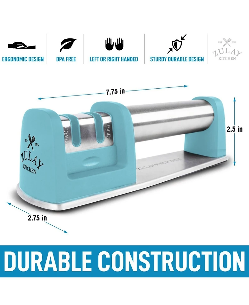 Premium Quality Knife Sharpener for Straight and Serrated Knives Stainless Steel Ceramic and Tungsten