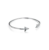 Bling Jewelry Delicate Minimalist Thin Stackable Cupids Arrow Tips Bangle Cuff Bracelet .925 Sterling Silver