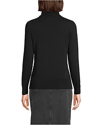 Lands' End Women's Fine Gauge Cotton Turtleneck Sweater