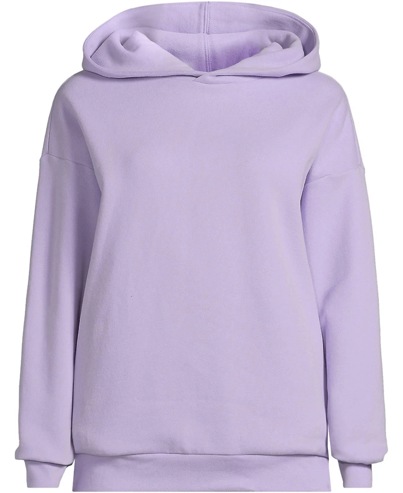 Lands' End Women's Serious Sweats Oversized Long Sleeve Hoodie Sweatshirt - Set Top
