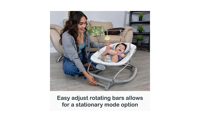 Baby Trend My First Rocker 2 Bouncer - Two Of A Kind Grey