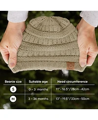 KeaBabies 3pk Warmzy Baby Beanies, 0-36 months Hats, Winter Hat for Newborn, Infant, Toddlers, Boys, Girls