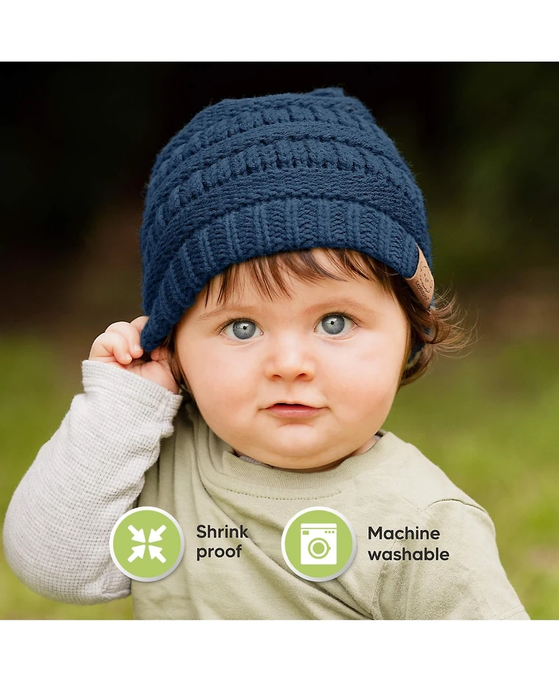 KeaBabies 3pk Warmzy Baby Beanies, 0-36 months Hats, Winter Hat for Newborn, Infant, Toddlers, Boys