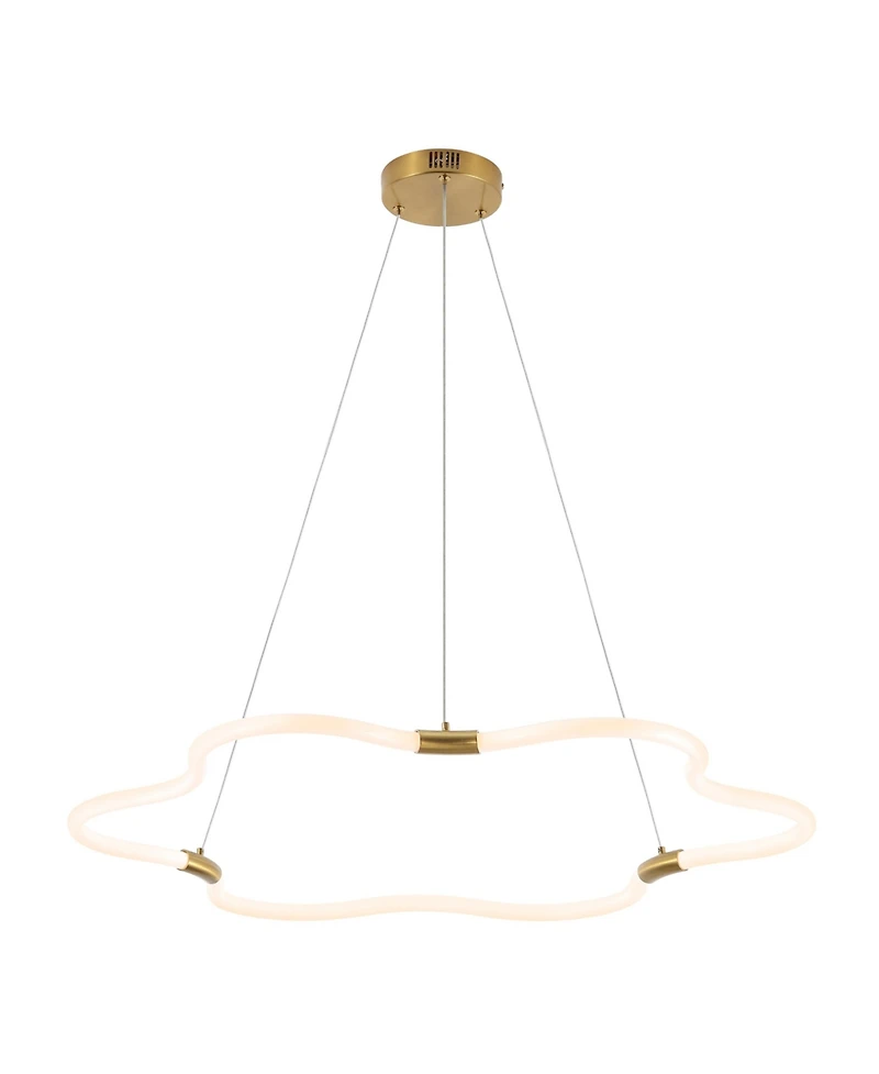 Jonathan Y Nuvola Contemporary Minimalist Metal/Acrylic Adjustable Dimmable Cloud Integrated Led Chandelier