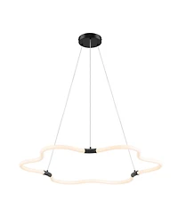 Jonathan Y Nuvola Contemporary Minimalist Metal/Acrylic Adjustable Dimmable Cloud Integrated Led Chandelier