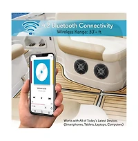Pyle 6.5" Bluetooth Marine Speakers, Waterproof, 600 Watt, 2-Way Coaxial System