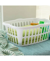 Sterilite 1.5 Bushel Rectangular Plastic Laundry Basket Bins, White, 12 Pack