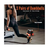 Squatz Neoprene Dumbbell Set With Stand, 20 lb Total Weight