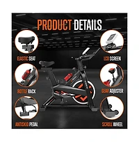Squatz Stationary Cycling Bike Exerciser With Adjustable Resistance and Lcd Display