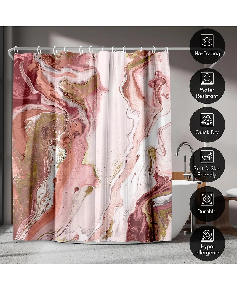 Abstract Shower Curtain Marble Petroleum by Pi Creative Art