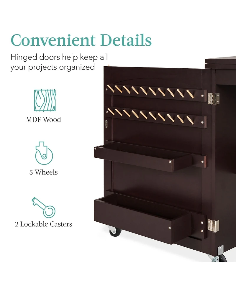 Best Choice Products Sewing Machine Table & Desk w/ Craft Storage and Trays