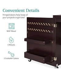Best Choice Products Sewing Machine Table & Desk w/ Craft Storage and Trays