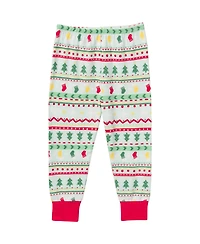 Gerber Baby Girls Holiday Family Pajamas Neutral Two Piece