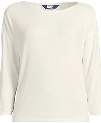 Lands' End Women's 3/4 Sleeve Cozy Rib Dolman Top