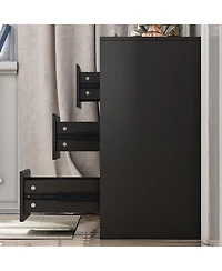 Homsee Silver Wood 9-Drawer Dresser Modern Style with Mirrored Drawers