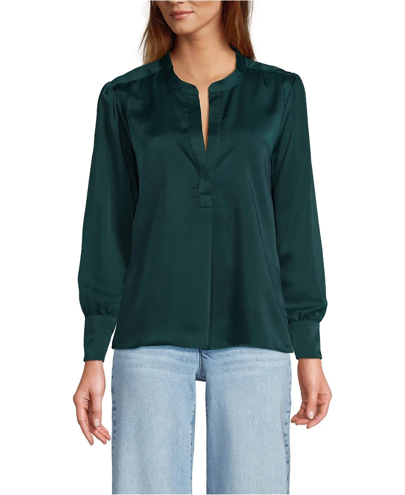 Lands' End Women's Satin Popover Shirt