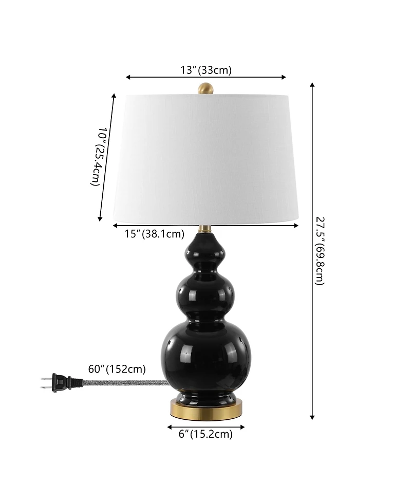 Jonathan Y Bowen Contemporary Transitional Ceramic Gourd Led Table Lamp