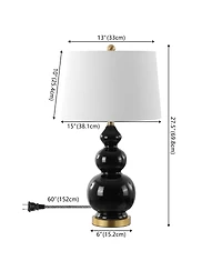 Jonathan Y Bowen Contemporary Transitional Ceramic Gourd Led Table Lamp