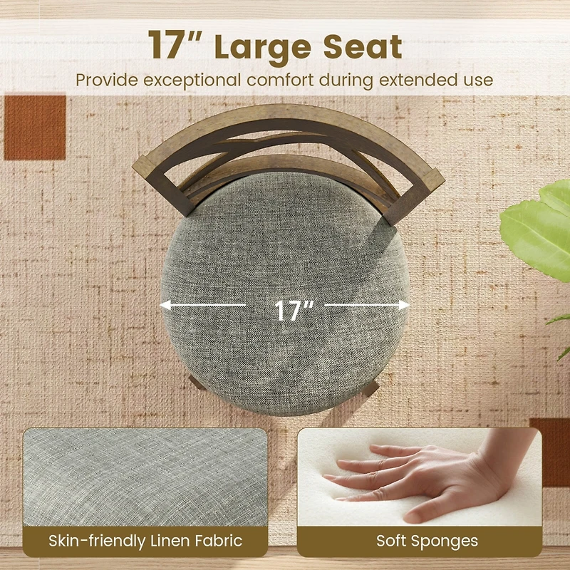 Swivel Bar Stools Set of 4 Counter Height Chairs with Hollow Back Soft-padded Seat