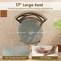 Swivel Bar Stools Set of 4 Counter Height Chairs with Hollow Back Soft-padded Seat