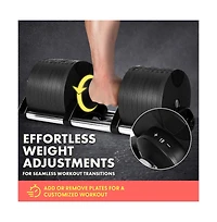 Squatz 70 Lbs Adjustable Dumbbell Weight Set With Anti-Slip Metal Handle
