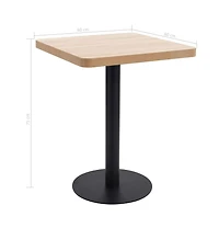 vidaXL Bistro Table Light Brown 23.6"x23.6" Mdf