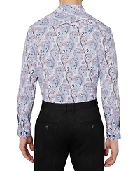 Men's Slim Fit Non-Iron Paisley-Print Performance Stretch Dress Shirt