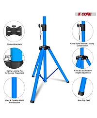5 Core Speaker Stand Tripod Floor Short Adjustable Dj Studio Monitor Stands Pole Mount - 4FT - Blue