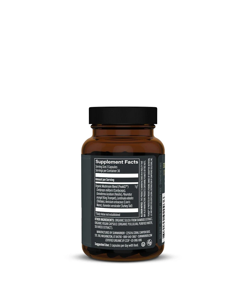 Be Well Organic Mushroom Blend Capsules, Sunwarrior, 60ct