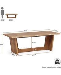 Tribesigns 70.87-Inch Executive Computer Desk: Large Home Office Desk with Solid Wooden Pedestal, Industrial Wood Study Writing Table, Workstation Bus