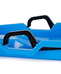 Slippery Racer Downhill Thunder Kids Toddler Plastic Toboggan Snow Sled, Blue