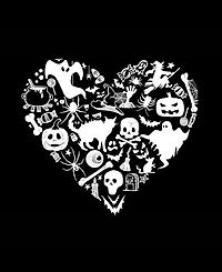 La Pop Art Women's Halloween Heart Word V-Neck T-shirt