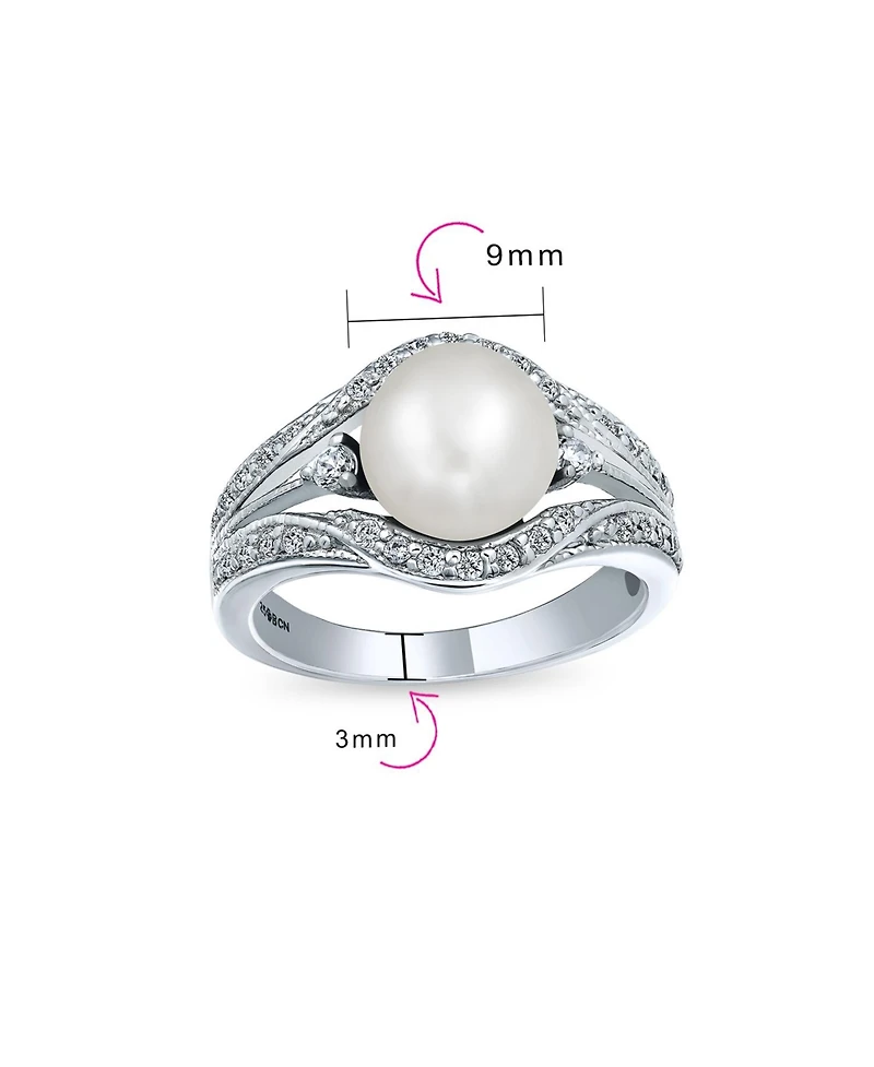 Bling Jewelry Freshwater White Pearl Ring .925 Sterling Silver