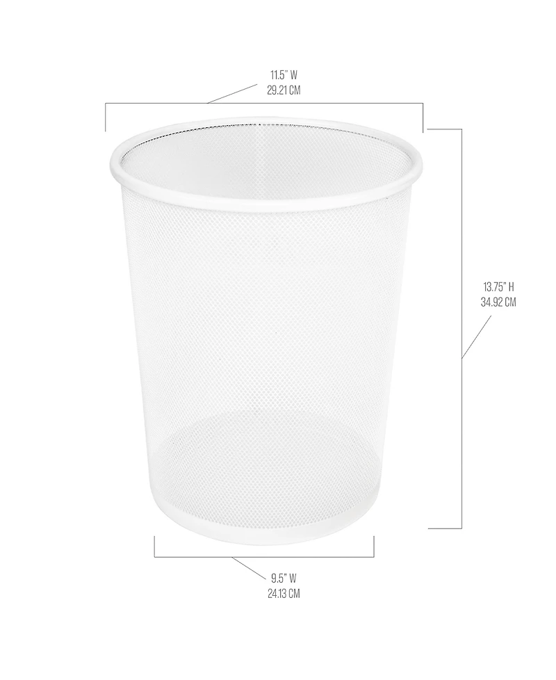 Seville Classics 2-Pack 6-Gallon Round Mesh Wastebasket Recycling Bin