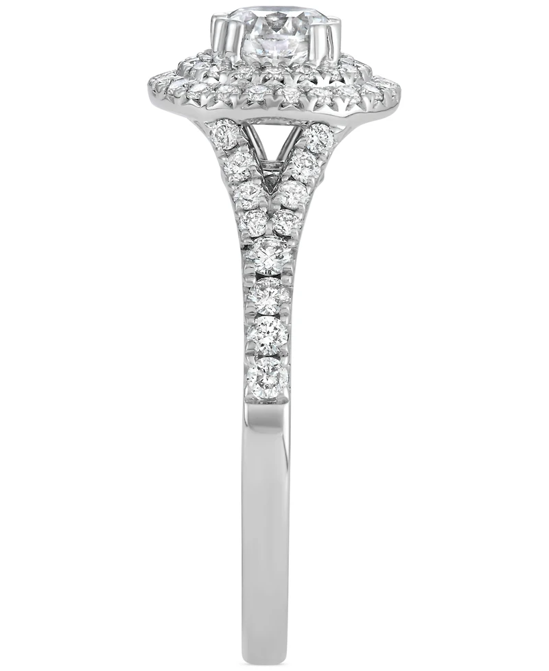 Diamond Double Halo Ring (1-1/10 ct. t.w.) in 14k White Gold