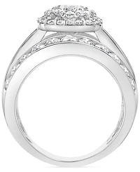Diamond Round Multirow Cluster Ring (3 ct. t.w.) in 14k White Gold