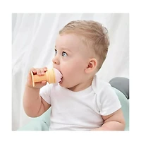 Smily Mia Freezable Ice Cream Baby Teether Toy for Infants 3-18 Months, Used to Soothe Teething Pain - Peach Pink