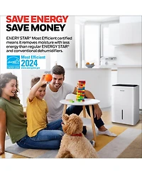 Honeywell 2024 New! 50-Pint Energy Star Dehumidifier for 4,000 Sq Ft – Laundry Mode, Auto-Comfort Mode & Thermal Overload Protection, TPFIT50WK