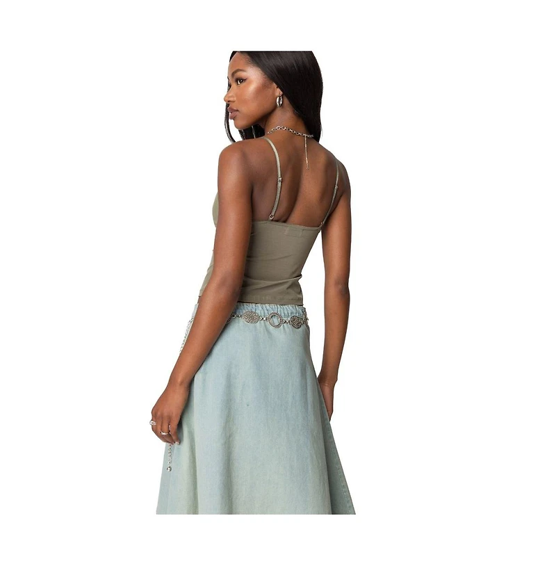 Edikted Womens Blake Mesh Tank Top