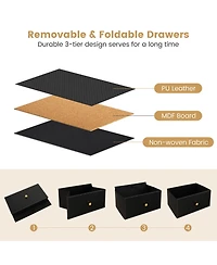 Drawer Fabric Dresser Tower Wide Chest of Drawers Storage Organizer Bedroom