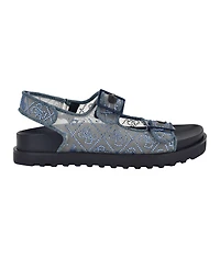 Guess Women's Frella Two Band Embellished Footbed Sandals