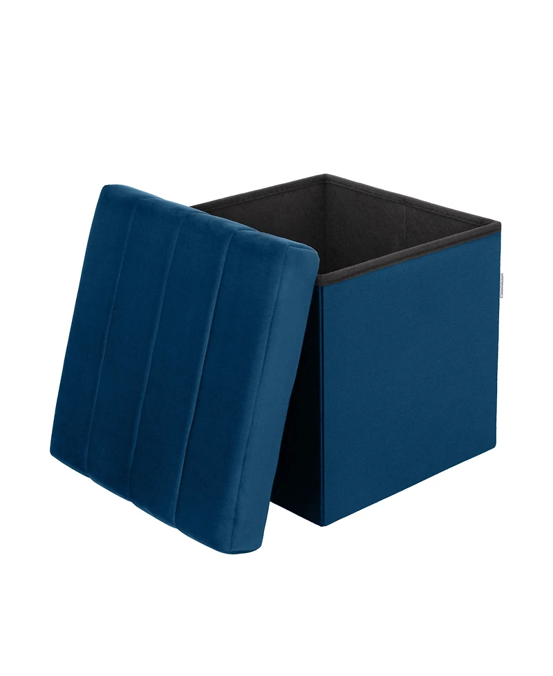 Seville Classics Channel Tufted Storage Ottoman
