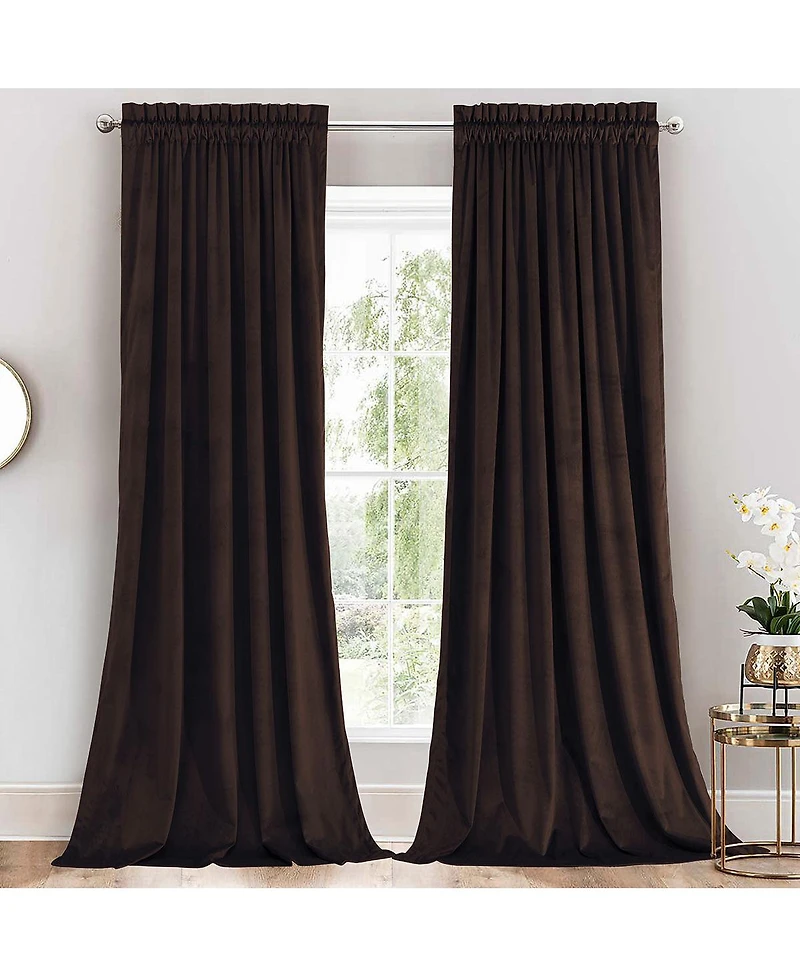 Heavyweight Velvet Curtain Rod Pocket Panels (Set of 2