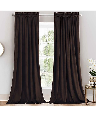 Heavyweight Velvet Curtain Rod Pocket Panels (Set of 2