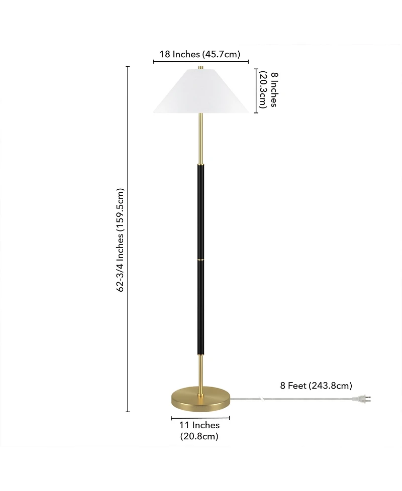 Hudson & Canal 18" Metal Simona 2-Light Floor Lamp