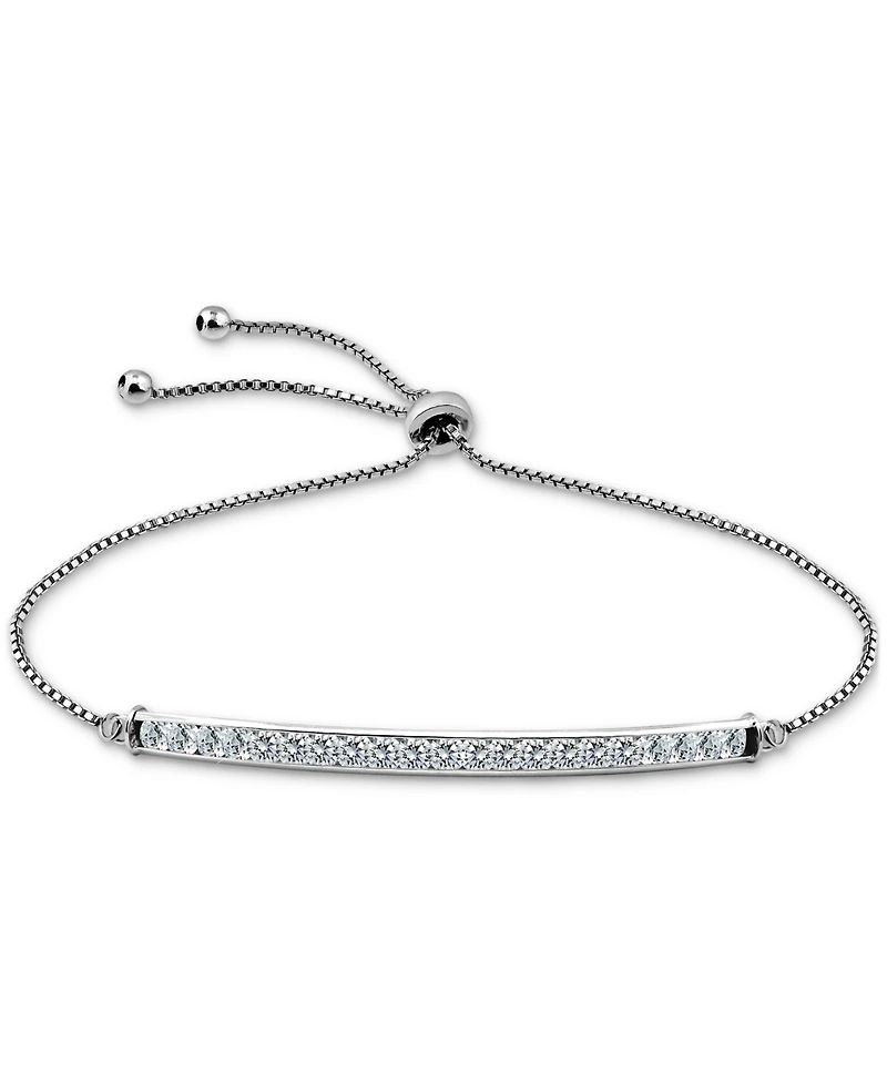 Giani Bernini Cubic Zirconia Bar Bolo Bracelet, Created for Macy's